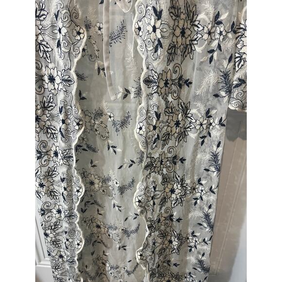 CindiGindi Embroidered Floral Fairy Whimsigoth White Coverup Duster Cardigan - Picture 4 of 10